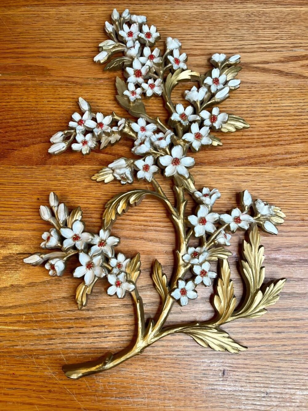 Vintage 1967 Dart Flowering Dogwood Branch Syroco Style Home Decor 7033